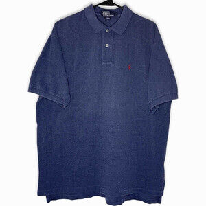 Vintage Polo Ralph Lauren Mens Shirt Large Blue Red Pony Rugby Preppy Cotton 80s